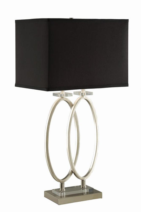 Izuku Rectangular Shade Table Lamp Black and Brushed Nickel - National Warehouse Furniture (Buffalo, NY)