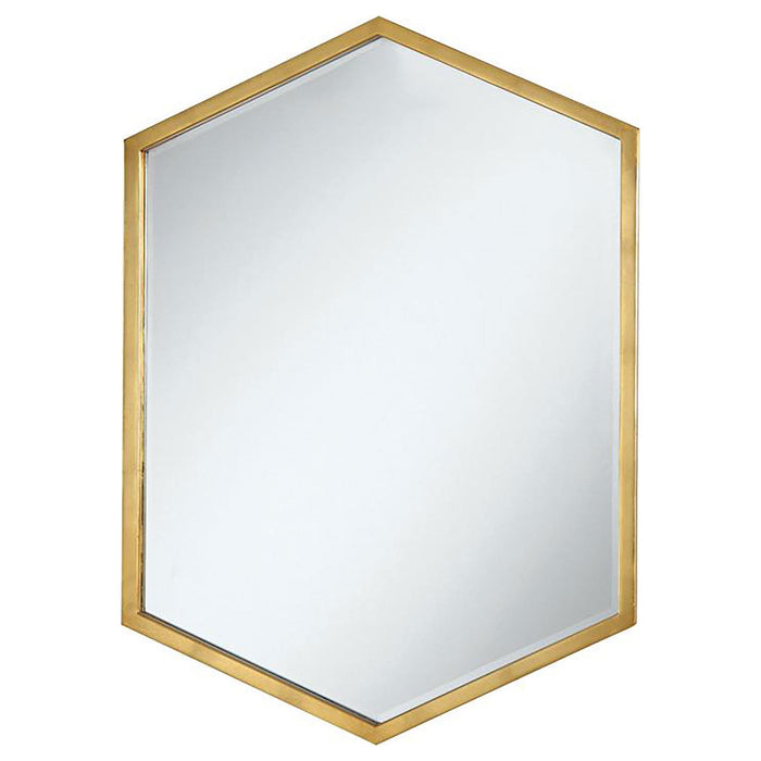 Bledel Hexagon Shaped Wall Mirror Gold - National Warehouse Furniture (Buffalo, NY)