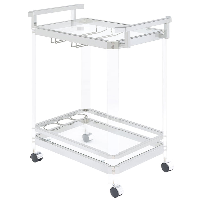Jefferson 2-tier Glass Serving Cart Clear - National Warehouse Furniture (Buffalo, NY)