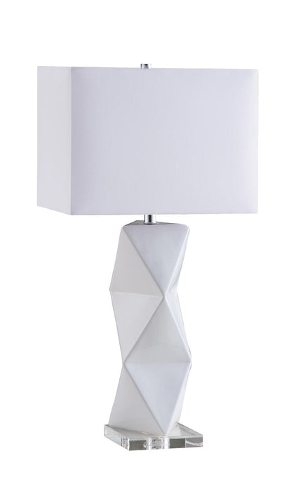 Camie Geometric Ceramic Base Table Lamp White - National Warehouse Furniture (Buffalo, NY)