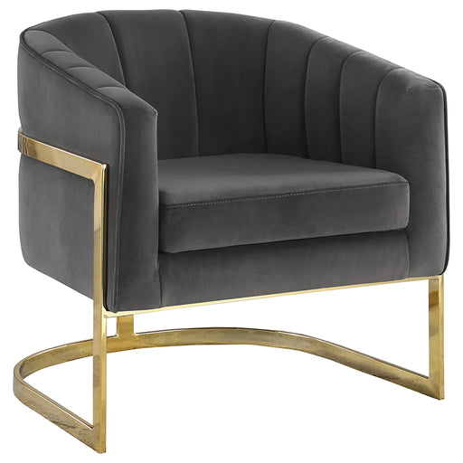 Joey Tufted Barrel Accent Chair Dark Grey and Gold - National Warehouse Furniture (Buffalo, NY)
