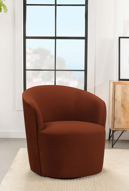 Joyce Sloped Arms Swivel Chair Burnt Orange - National Warehouse Furniture (Buffalo, NY)