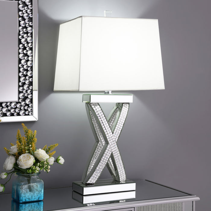 Dominick Table Lamp with Rectange Shade White and Mirror - National Warehouse Furniture (Buffalo, NY)