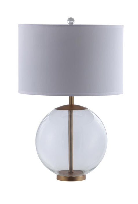 Kenny Drum Shade Table Lamp with Glass Base White - National Warehouse Furniture (Buffalo, NY)