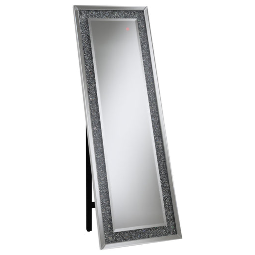 Carisi Rectangular Standing Mirror with LED Lighting Silver - National Warehouse Furniture (Buffalo, NY)