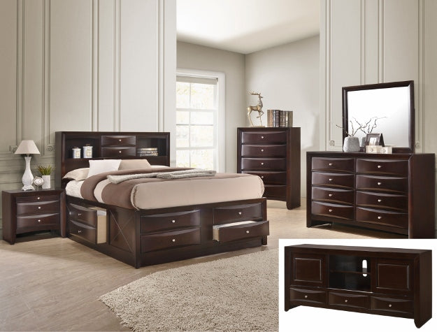 EMILY Q CAPTAINS BED HB/FB D.CHERRY - National Warehouse Furniture (Buffalo, NY)
