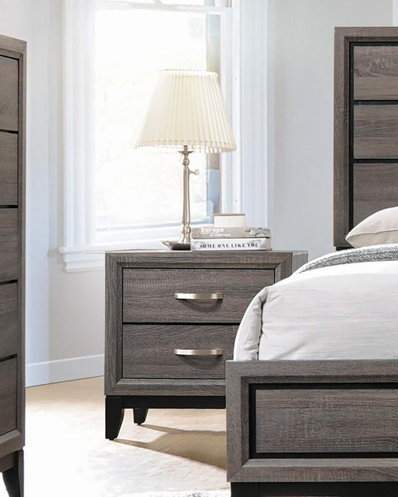 Watson 2-drawer Nightstand Grey Oak and Black - National Warehouse Furniture (Buffalo, NY)