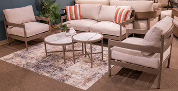 Bluff Trail Outdoor Love/Chairs/Tables Set (Set of 5) - National Warehouse Furniture (Buffalo, NY)