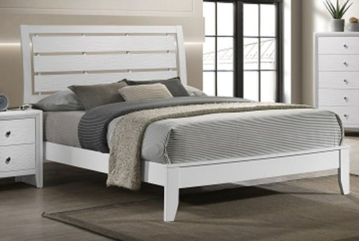 Crown Mark Furniture Evan King Panel Bed in White image