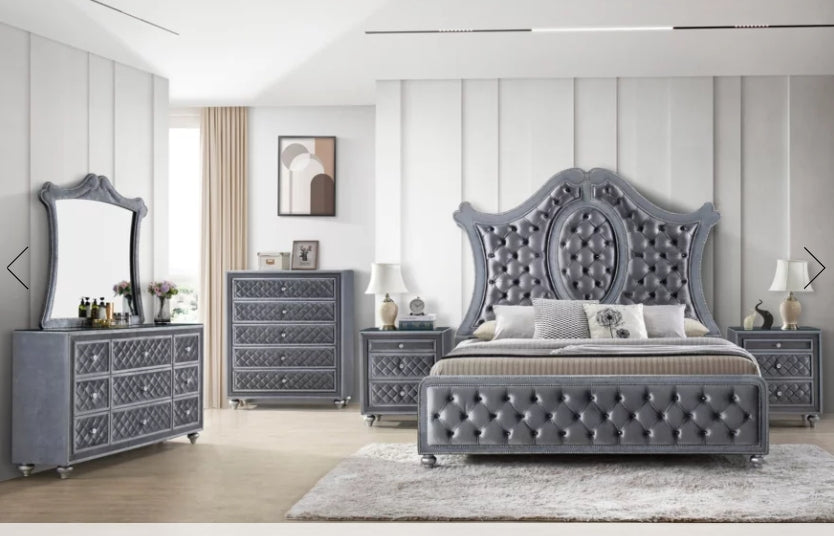 Crown Mark Furniture Voltare King Bed in Dark Grey - National Warehouse Furniture (Buffalo, NY)