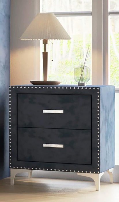Crown Mark Furniture Lucinda 2 Drawer Nightstand in Gray - National Warehouse Furniture (Buffalo, NY)