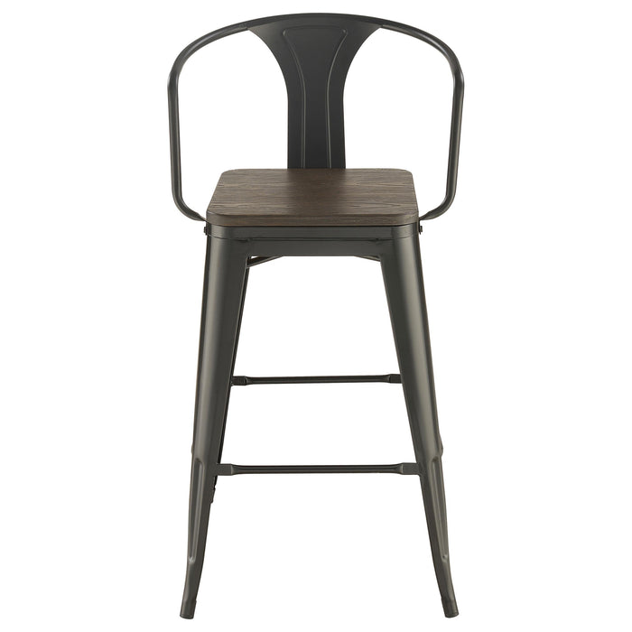 Cavalier 3-piece Square Bar Table Set Dark Elm and Black - National Warehouse Furniture (Buffalo, NY)