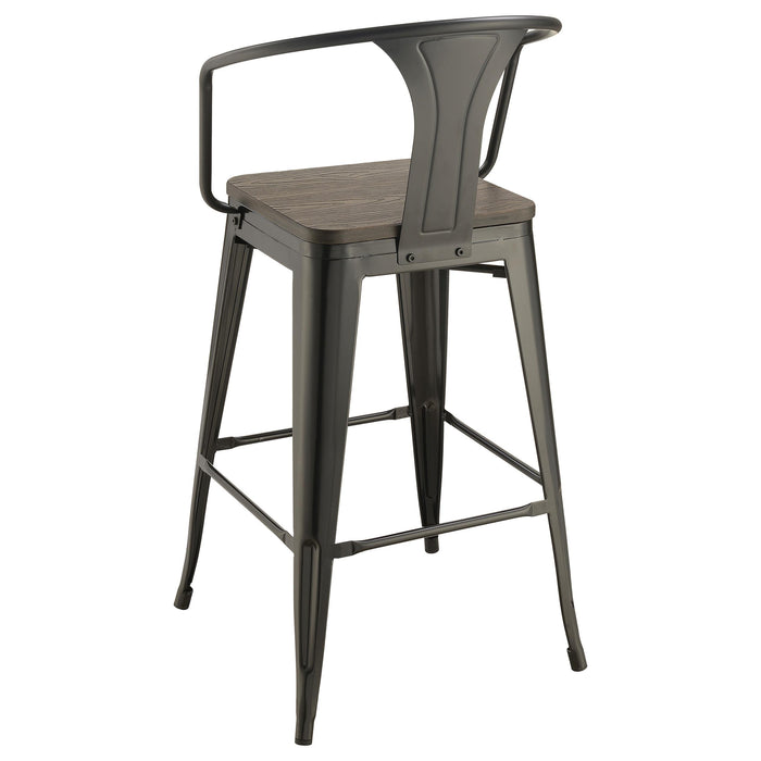 Cavalier 3-piece Square Bar Table Set Dark Elm and Black - National Warehouse Furniture (Buffalo, NY)