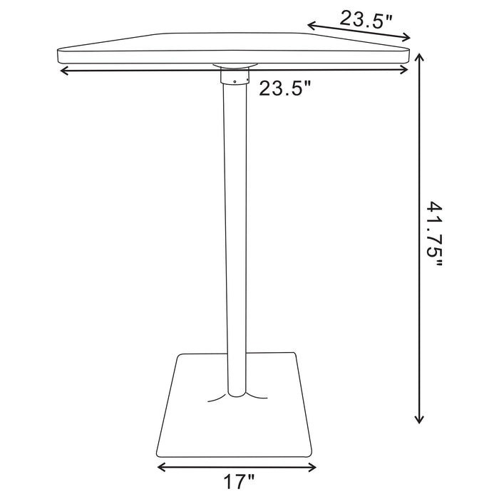 Cavalier 3-piece Square Bar Table Set Dark Elm and Black - National Warehouse Furniture (Buffalo, NY)