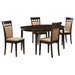 Gabriel 5-piece Extension Leaf Dining Table Set Cappuccino - National Warehouse Furniture (Buffalo, NY)