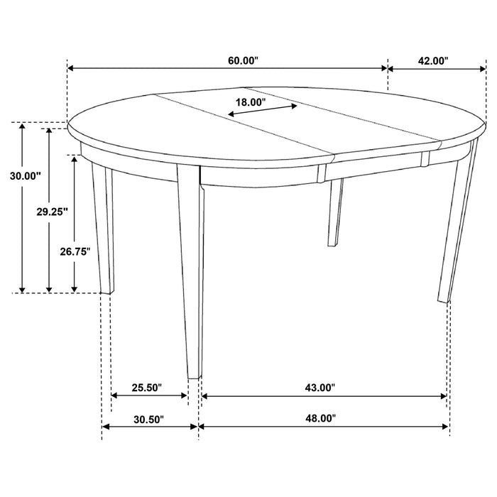 Gabriel 5-piece Extension Leaf Dining Table Set Cappuccino - National Warehouse Furniture (Buffalo, NY)