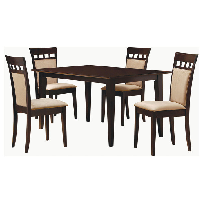 Gabriel 5-piece Rectangular 59-inch Closed Back Dining Set Cappuccino - National Warehouse Furniture (Buffalo, NY)