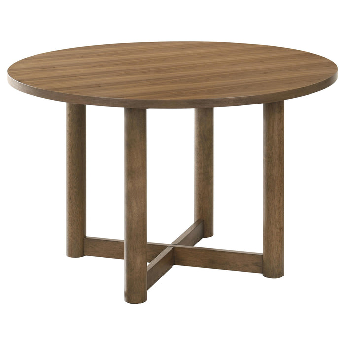 Crestmore 5-piece 46-inch Round Wood Dining Table Set Walnut - National Warehouse Furniture (Buffalo, NY)
