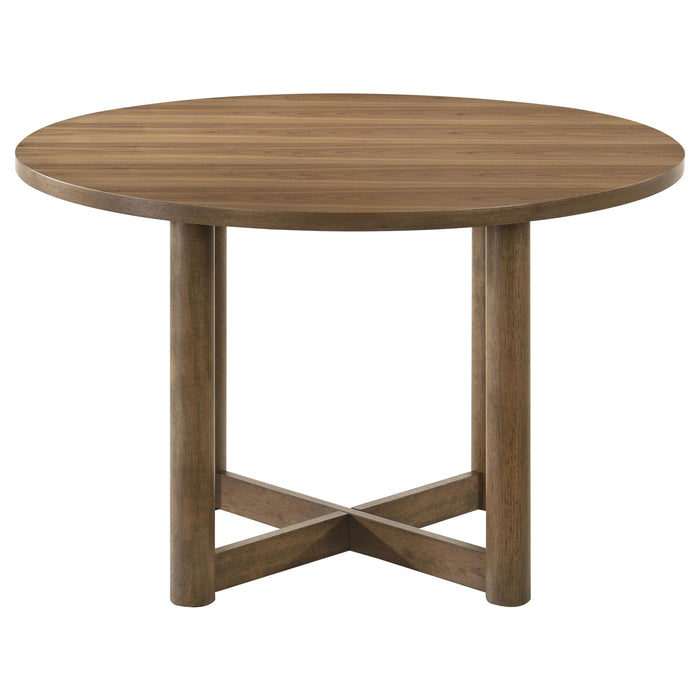 Crestmore 5-piece 46-inch Round Wood Dining Table Set Walnut - National Warehouse Furniture (Buffalo, NY)
