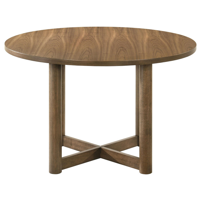 Crestmore 5-piece 46-inch Round Wood Dining Table Set Walnut - National Warehouse Furniture (Buffalo, NY)