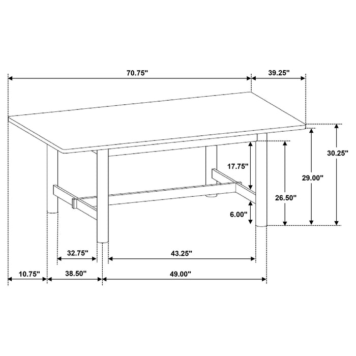 Crestmore 71-inch Rectangular Wood Dining Table Walnut - National Warehouse Furniture (Buffalo, NY)