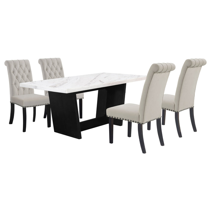 Sherry Rectangular Marble Top Dining Table set - National Warehouse Furniture (Buffalo, NY)