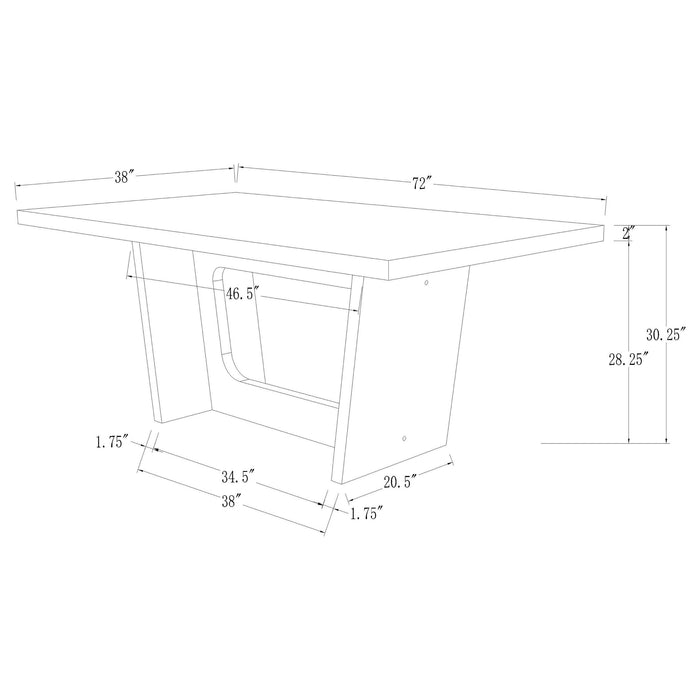 Sherry Rectangular Marble Top Dining Table set - National Warehouse Furniture (Buffalo, NY)
