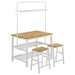 Edgeworth 3-piece Kitchen Island Counter Table Set White - National Warehouse Furniture (Buffalo, NY)