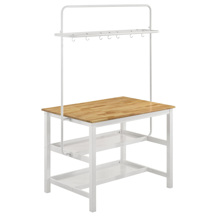 Edgeworth 3-piece Kitchen Island Counter Table Set White - National Warehouse Furniture (Buffalo, NY)