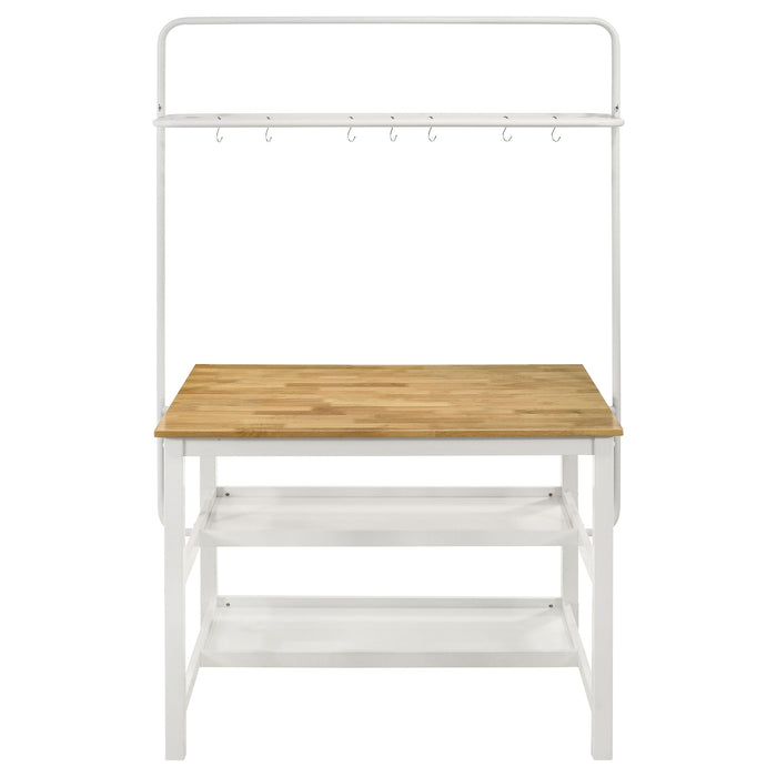Edgeworth 3-piece Kitchen Island Counter Table Set White - National Warehouse Furniture (Buffalo, NY)