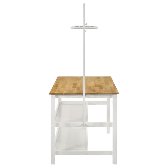 Edgeworth 3-piece Kitchen Island Counter Table Set White - National Warehouse Furniture (Buffalo, NY)