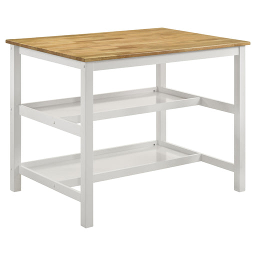 Edgeworth Kitchen Island Counter Table Brown and White - National Warehouse Furniture (Buffalo, NY)