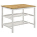 Edgeworth Kitchen Island Counter Table Brown and White - National Warehouse Furniture (Buffalo, NY)