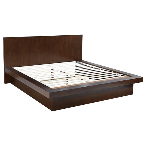 Jessica Eastern King & Queen Platform Bed with Rail Seating Cappuccino - National Warehouse Furniture (Buffalo, NY)