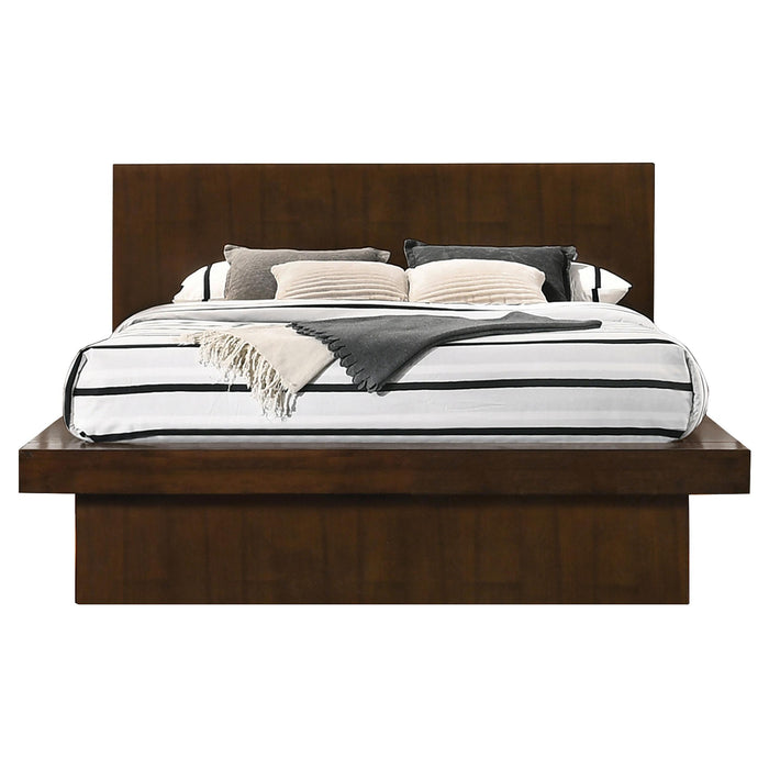 Jessica Eastern King & Queen Platform Bed with Rail Seating Cappuccino - National Warehouse Furniture (Buffalo, NY)