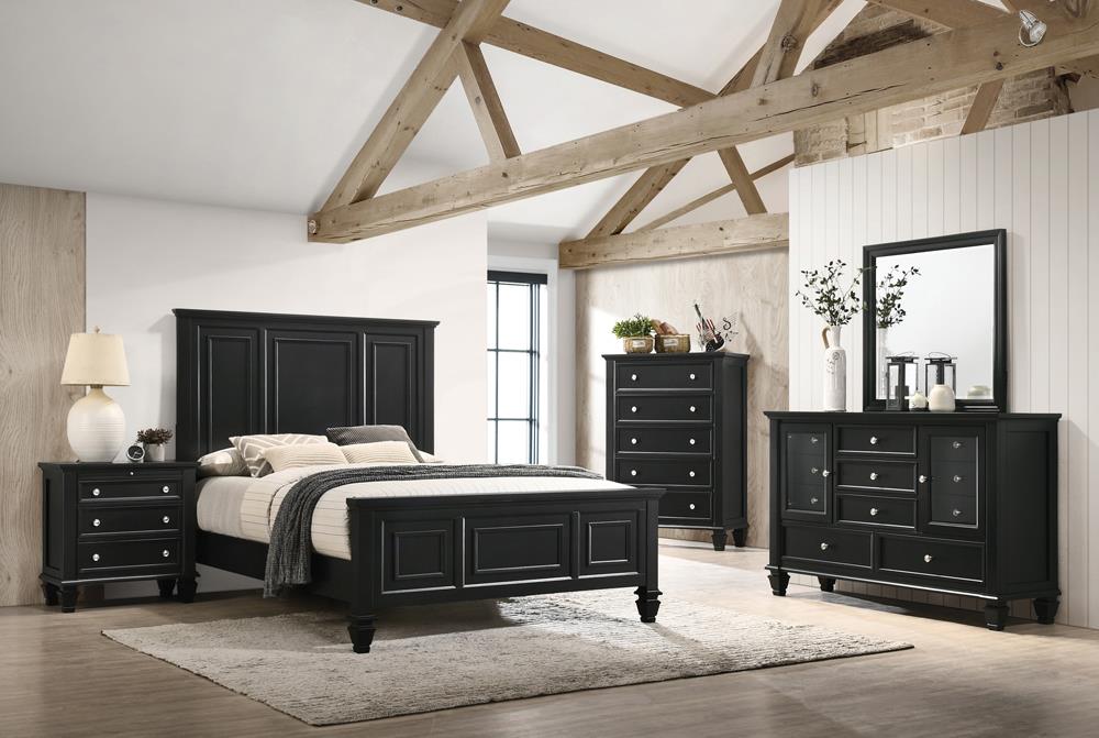 Sandy Beach 4 & 5 Piece Storage Bedroom Set with Sleigh Headboard E.King, Queen, & Cal.King - National Warehouse Furniture (Buffalo, NY)
