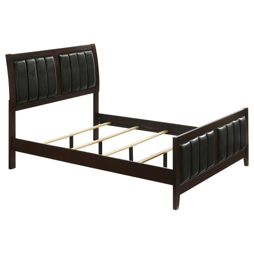 Carlton Full & Twin Upholstered Panel Bed Cappuccino and Black - National Warehouse Furniture (Buffalo, NY)