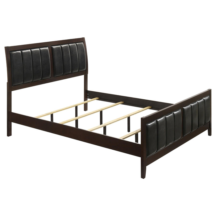 Carlton California King, E.King, & Queen Upholstered Bed Cappuccino and Black - National Warehouse Furniture (Buffalo, NY)