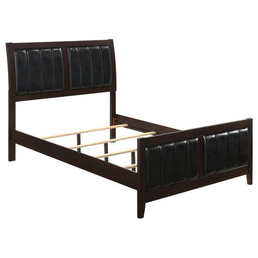 Carlton California King, E.King, & Queen Upholstered Bed Cappuccino and Black - National Warehouse Furniture (Buffalo, NY)