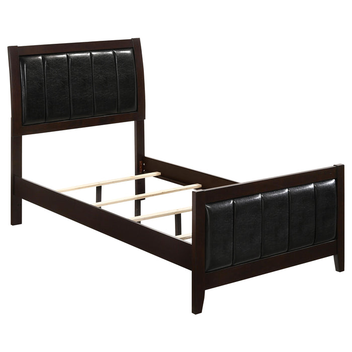 Carlton Full & Twin Upholstered Panel Bed Cappuccino and Black - National Warehouse Furniture (Buffalo, NY)