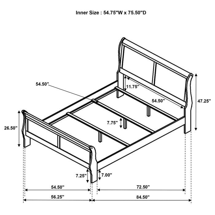 Louis Philippe Eastern King, Full, & Queen Bed - National Warehouse Furniture (Buffalo, NY)