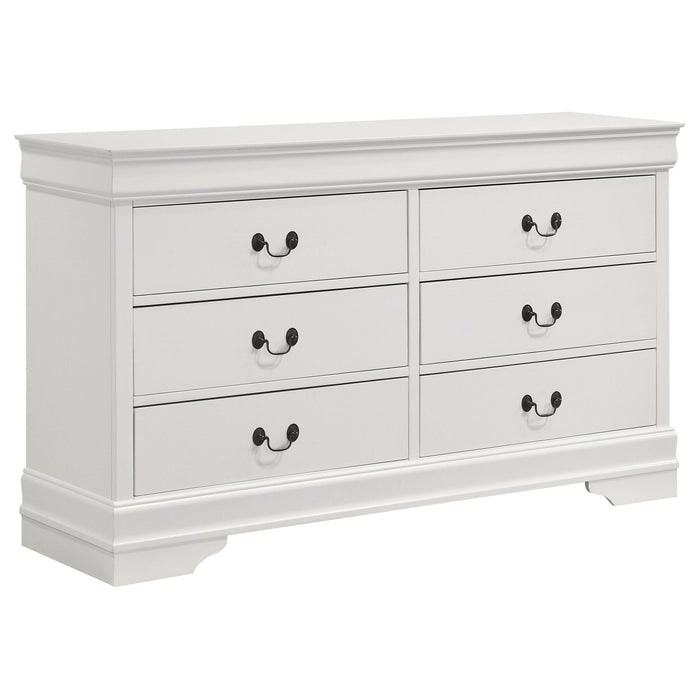 Louis Philippe 6-drawer Dresser White - National Warehouse Furniture (Buffalo, NY)