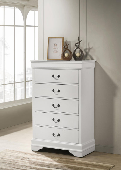 Louis Philippe 5-drawer Bedroom Chest White - National Warehouse Furniture (Buffalo, NY)