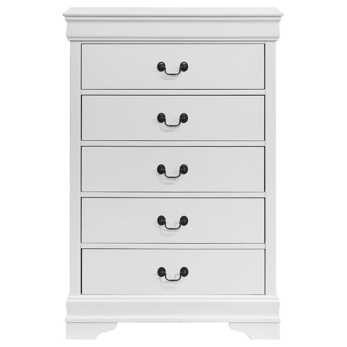 Louis Philippe 5-drawer Bedroom Chest White - National Warehouse Furniture (Buffalo, NY)