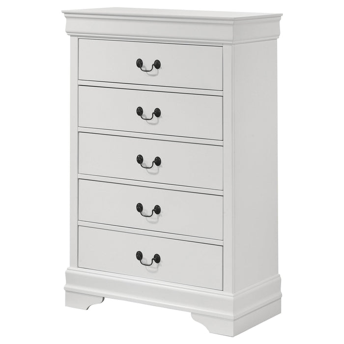 Louis Philippe 5-drawer Bedroom Chest White - National Warehouse Furniture (Buffalo, NY)