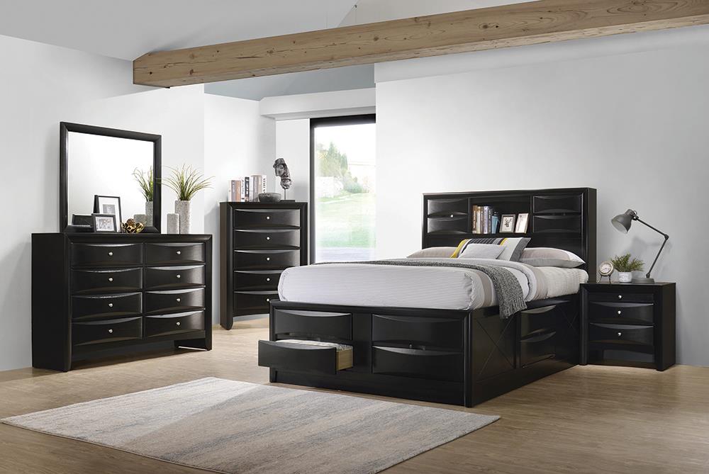 Briana Panel Bedroom Set California King, Eastren King, & Queen with Sleigh Headboard Black 4 & 5 Piece - National Warehouse Furniture (Buffalo, NY)
