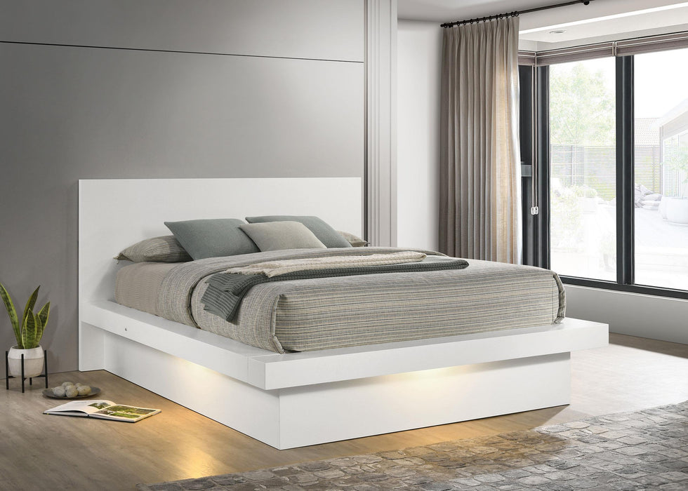 Jessica California King, E.king, & Queen Bed with Storage Headboard Cappuccino - National Warehouse Furniture (Buffalo, NY)