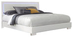 Felicity Eastern King, Queen, & Cal.King Panel Bed with LED Lighting Glossy White - National Warehouse Furniture (Buffalo, NY)
