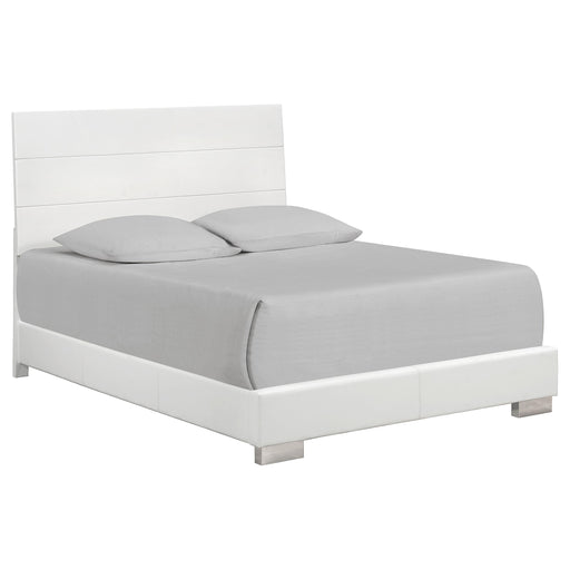 Felicity Eastern King, Queen, & Cal.King Panel Bed Glossy White - National Warehouse Furniture (Buffalo, NY)