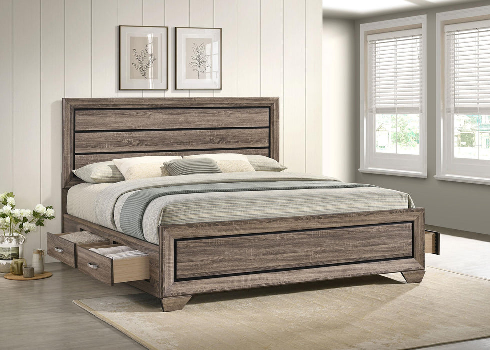 Kauffman California King, Eastren King & Queen Storage Bed Washed Taupe - National Warehouse Furniture (Buffalo, NY)